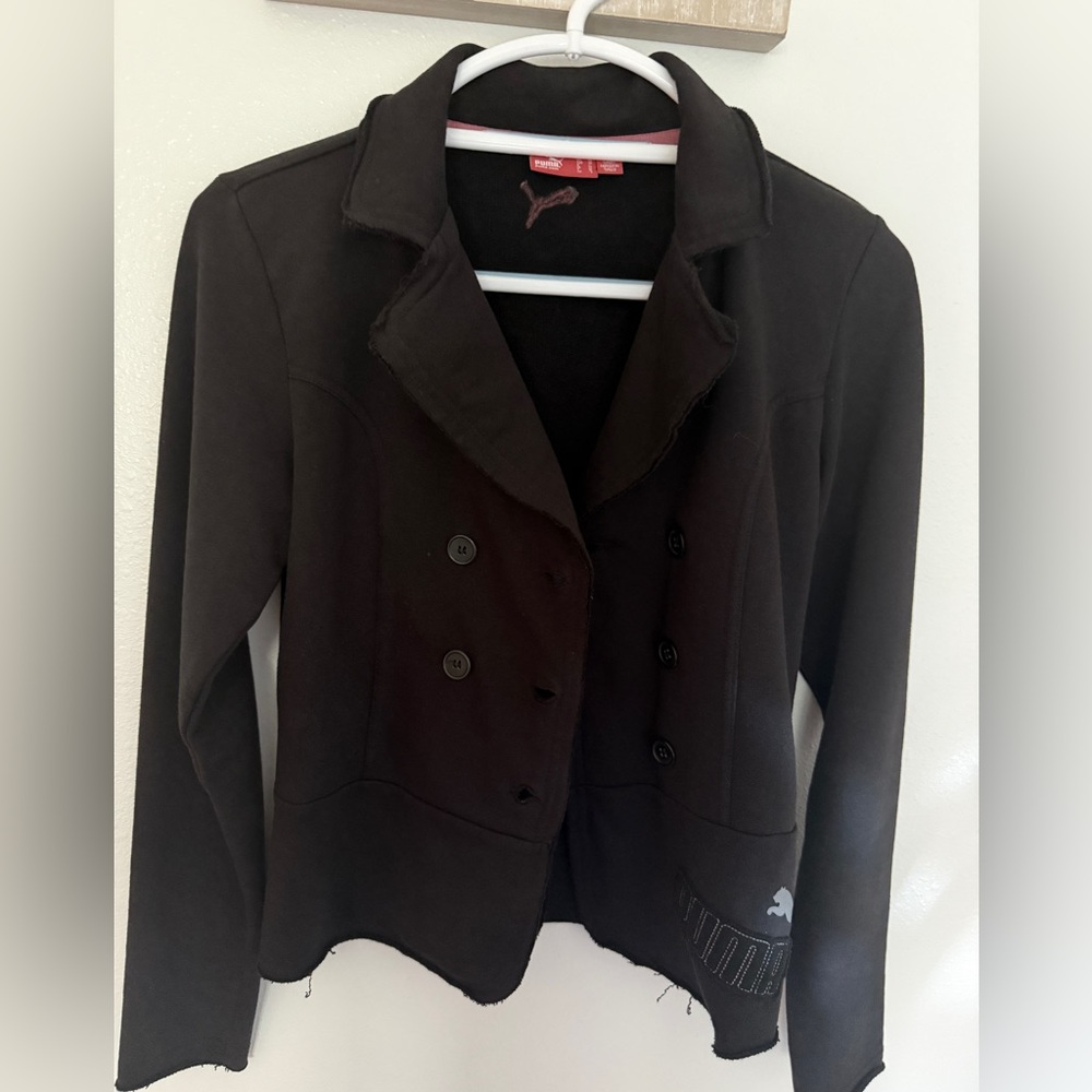 Puma Women's Black Blazer with Logo Detail